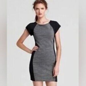 Rag & Bone Knit Terry Moto Dress‎ Gunmetal Women's L Cotton Blend Neutral